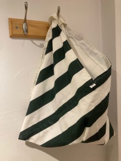 Green and White Striped Bento Bag Green and White Striped Bento Bag